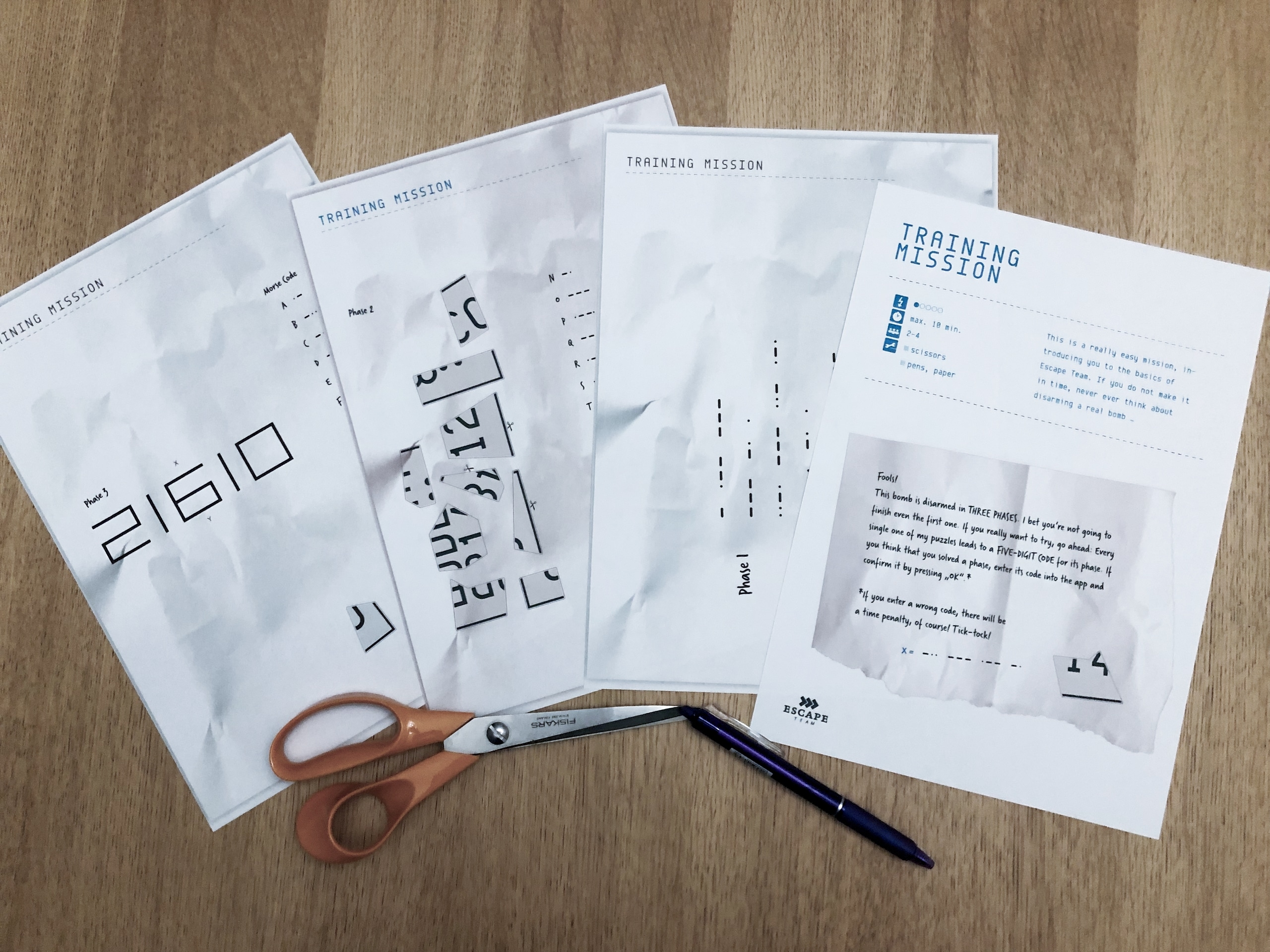 Escape Team training mission materials