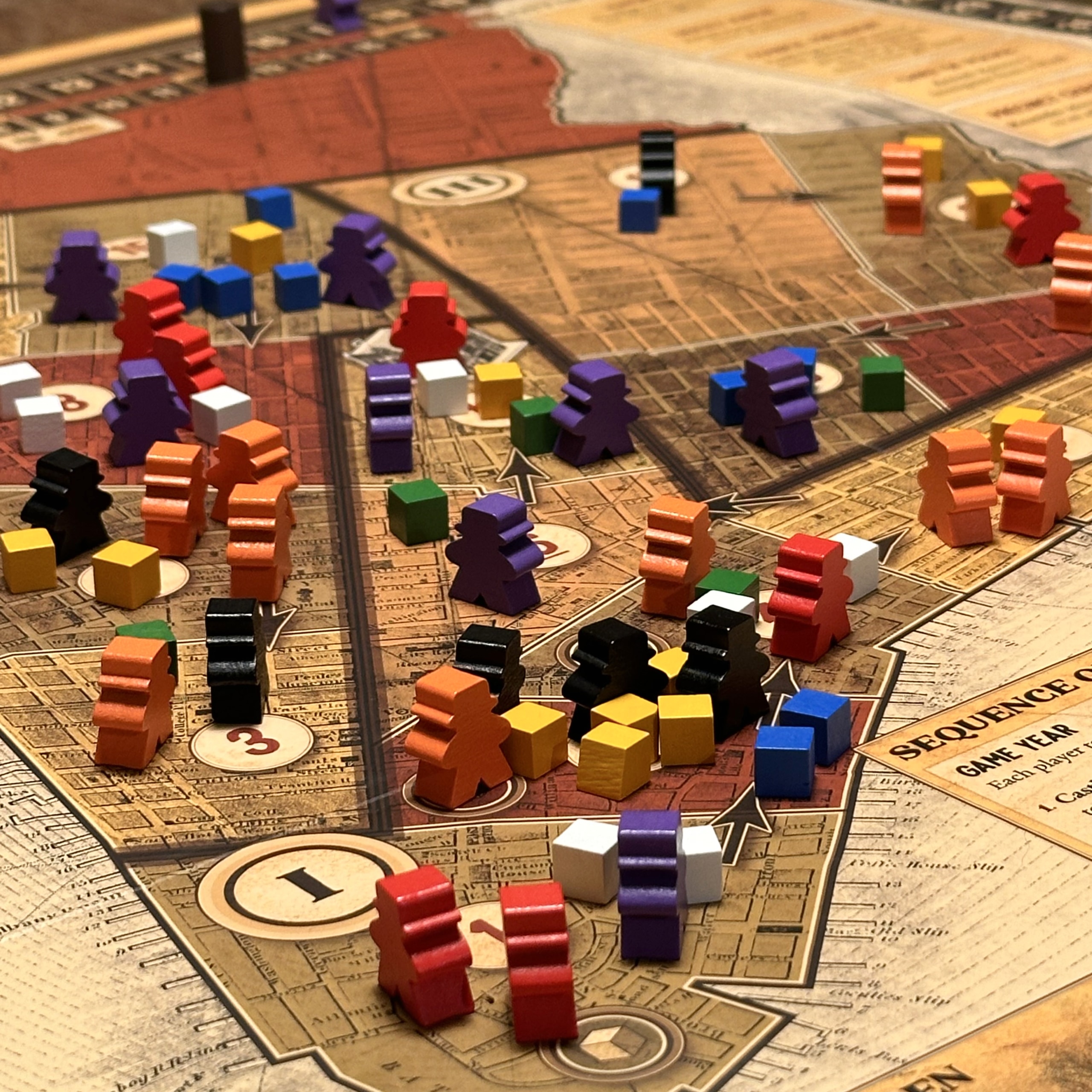 A closeup of Manhattan in Tammany Hall.