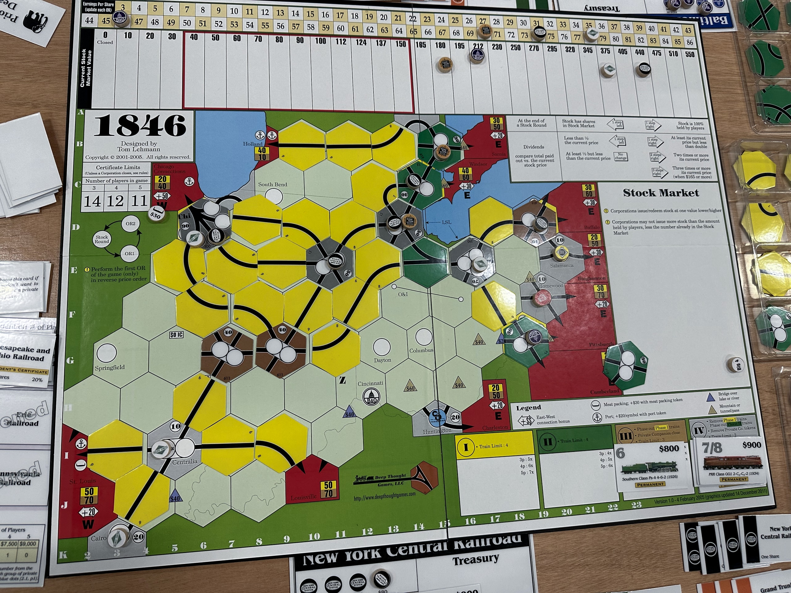 1846 board at the end of the game