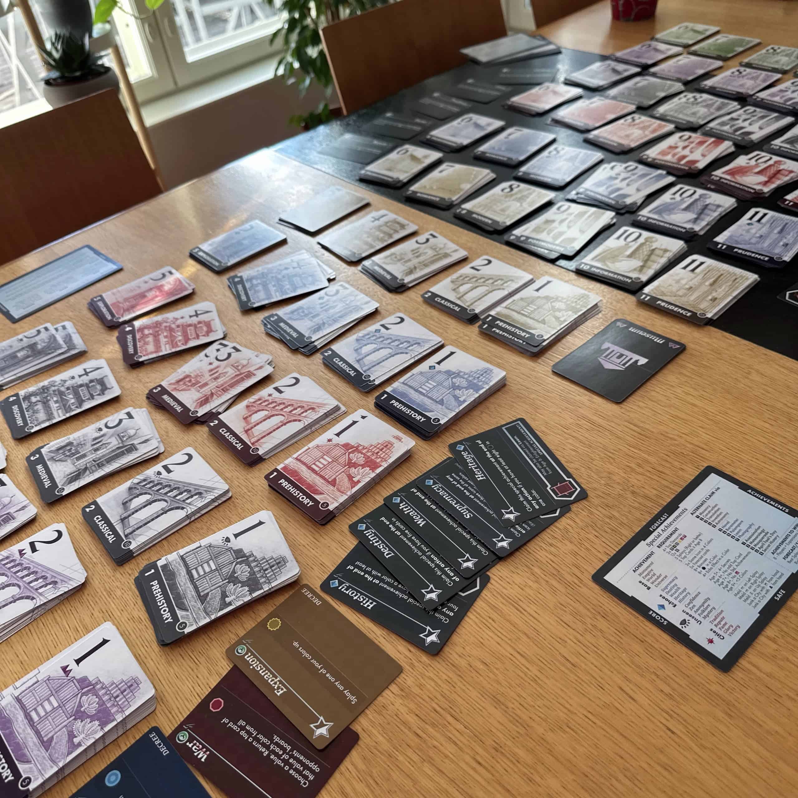 Lots of Innovation Ultimate cards spread on a table.